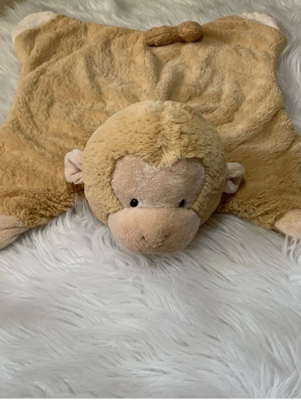 Baby Gund Comfy Cozy Pippa Security Blanket 58932 22” Mat Satin Monkey